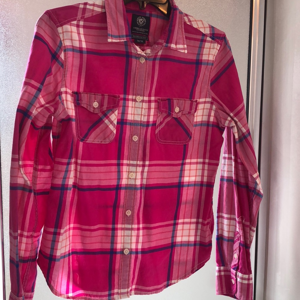 Pink plaid shirt
